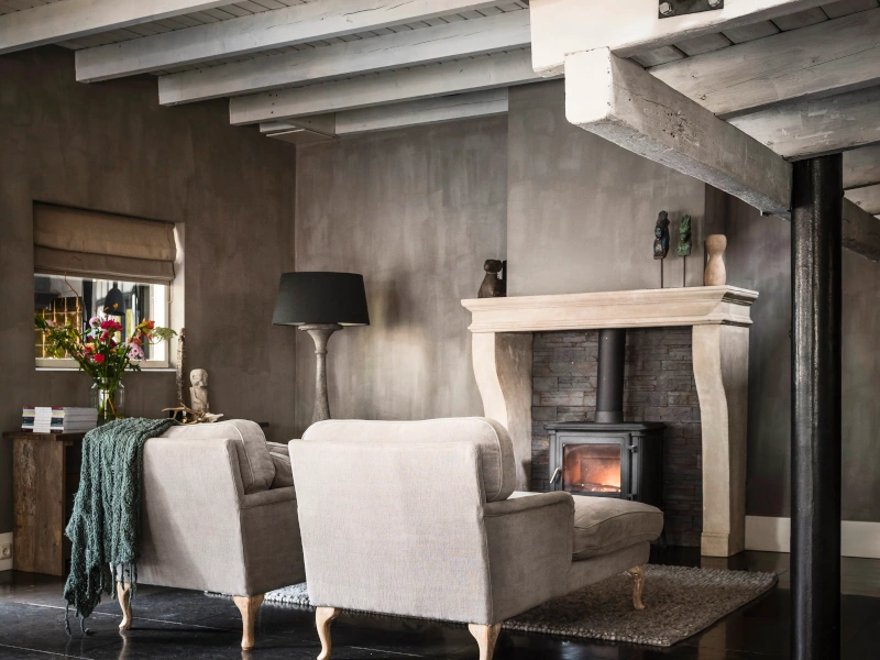 Woonkamer met Calcare kalkverf